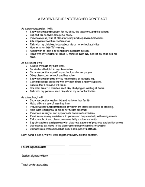 parent child contract agreement